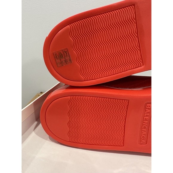 New Balenciaga Leather High Top Perforated Red Mens Sneakers Size, EU-43 US-10 - Picture 7 of 8